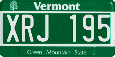 VT license plate XRJ195