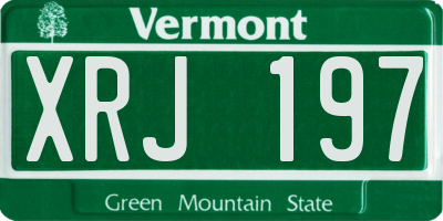 VT license plate XRJ197