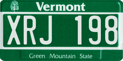 VT license plate XRJ198