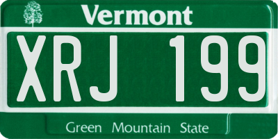 VT license plate XRJ199