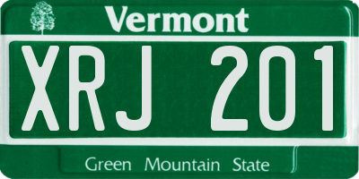 VT license plate XRJ201