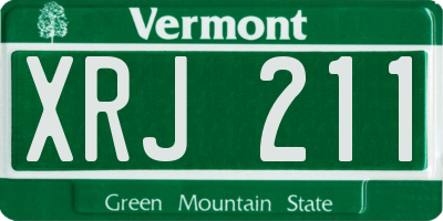 VT license plate XRJ211