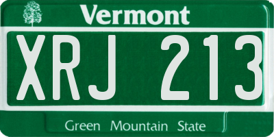 VT license plate XRJ213
