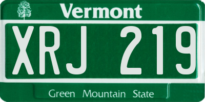 VT license plate XRJ219
