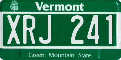 VT license plate XRJ241