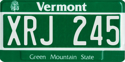 VT license plate XRJ245