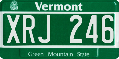 VT license plate XRJ246