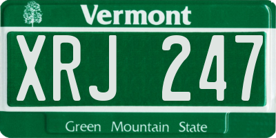 VT license plate XRJ247