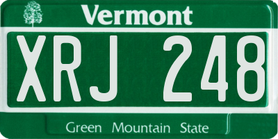 VT license plate XRJ248