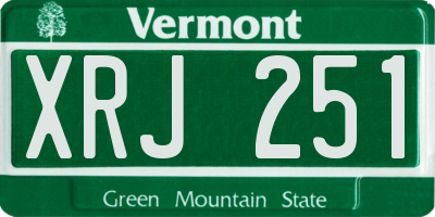 VT license plate XRJ251