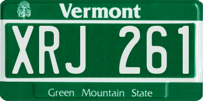 VT license plate XRJ261