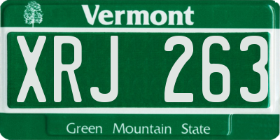 VT license plate XRJ263