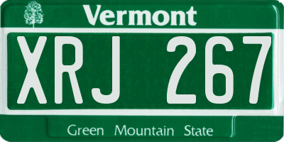 VT license plate XRJ267