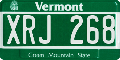 VT license plate XRJ268