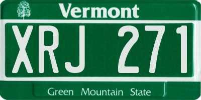 VT license plate XRJ271