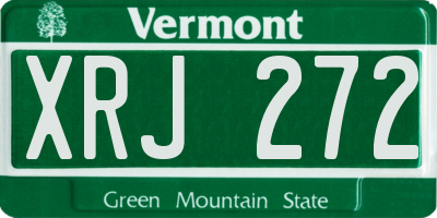 VT license plate XRJ272