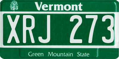VT license plate XRJ273
