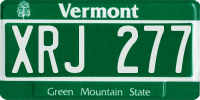 VT license plate XRJ277
