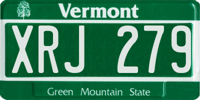 VT license plate XRJ279