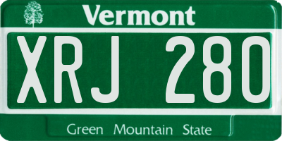 VT license plate XRJ280