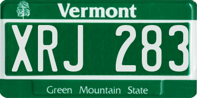 VT license plate XRJ283