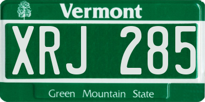 VT license plate XRJ285