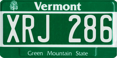 VT license plate XRJ286