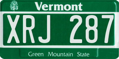 VT license plate XRJ287