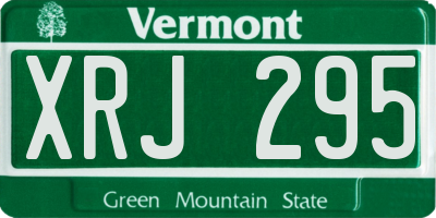 VT license plate XRJ295