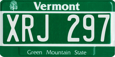 VT license plate XRJ297