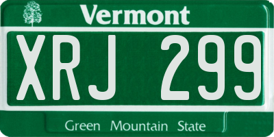 VT license plate XRJ299