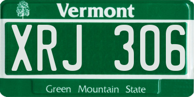 VT license plate XRJ306