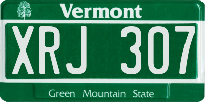 VT license plate XRJ307
