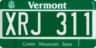 VT license plate XRJ311