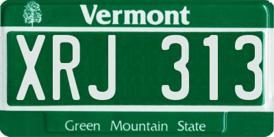 VT license plate XRJ313