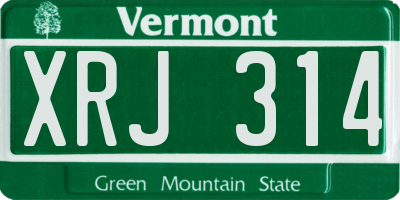 VT license plate XRJ314