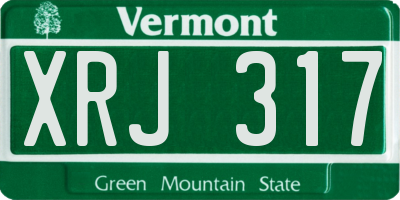 VT license plate XRJ317