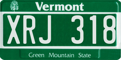VT license plate XRJ318