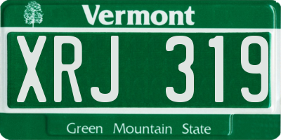 VT license plate XRJ319