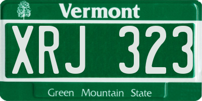 VT license plate XRJ323
