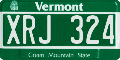 VT license plate XRJ324