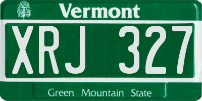 VT license plate XRJ327