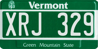 VT license plate XRJ329