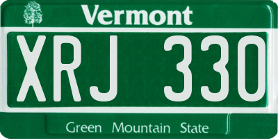 VT license plate XRJ330