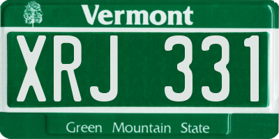 VT license plate XRJ331
