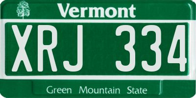 VT license plate XRJ334