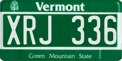 VT license plate XRJ336