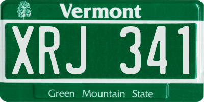 VT license plate XRJ341