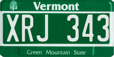 VT license plate XRJ343