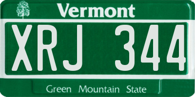 VT license plate XRJ344